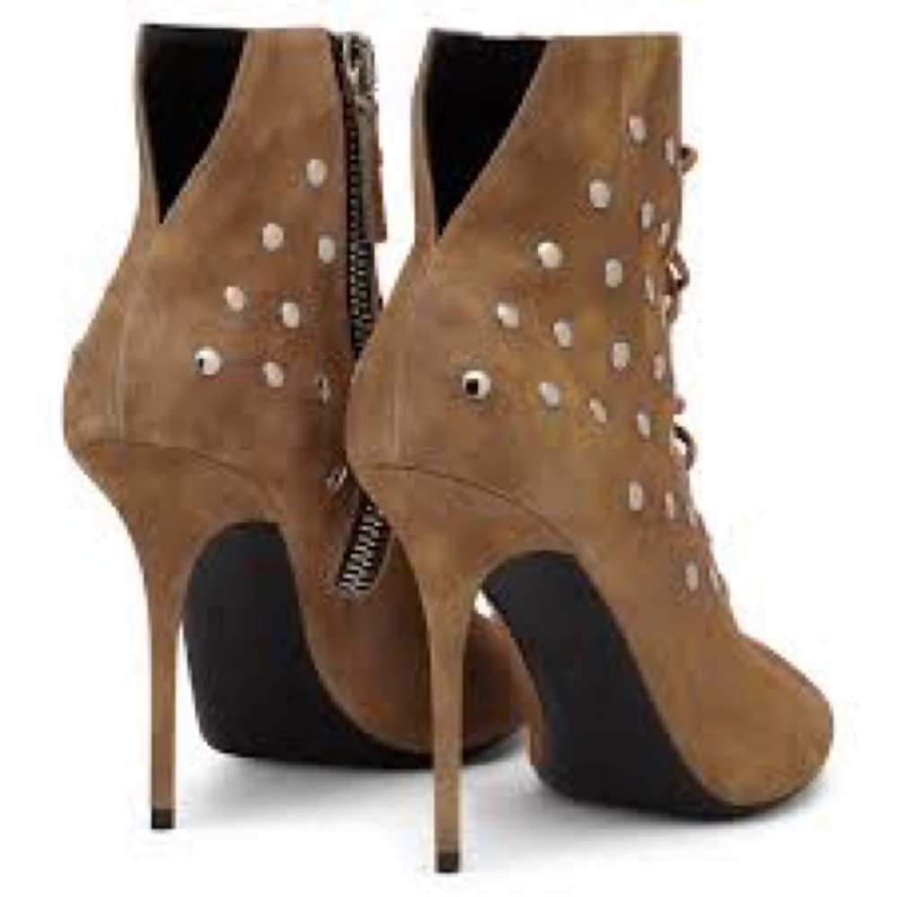 Giuseppe Zanotti High Heels Suede Ankle Bootie Studded Side Zip Laces EU 37/US 7 - Picture 3 of 16